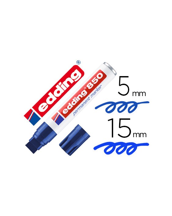 Rotulador edding marcador permanente 850 azul punta biselada 5-15 mm recargable