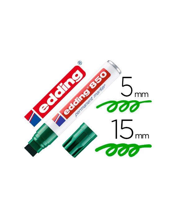 Rotulador edding marcador permanente 850 verde punta biselada 5-15 mm recargable