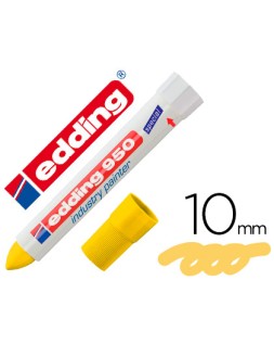Marcador edding permanente 950 pasta opaca amarilla punta redonda 10 mm para superficies oxidadas o