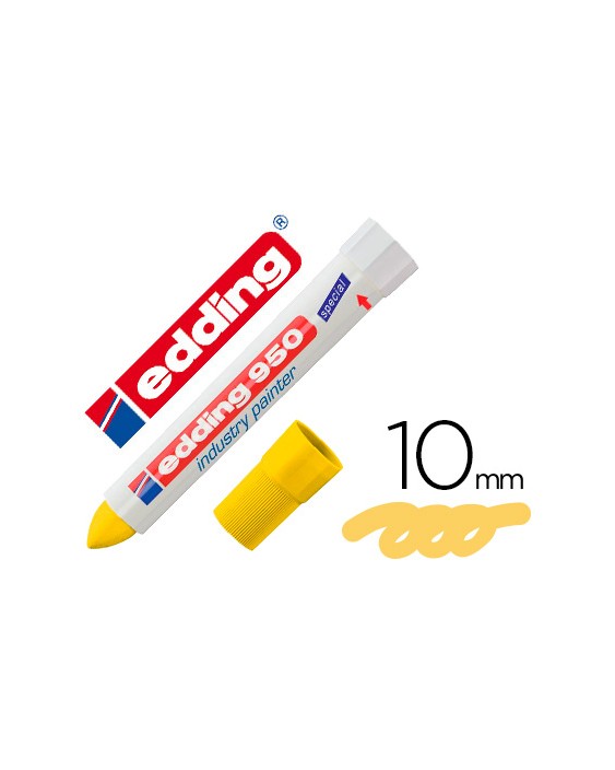 Marcador edding permanente 950 pasta opaca amarilla punta redonda 10 mm para superficies oxidadas o