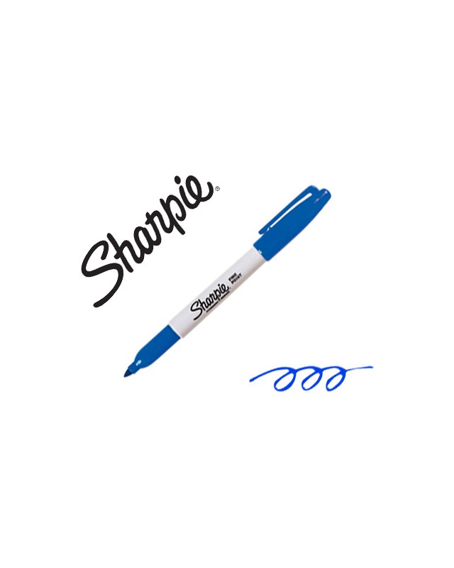 Rotulador sharpie permanente punta fina azul