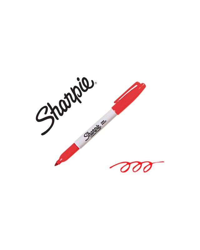 Rotulador sharpie permanente punta fina rojo