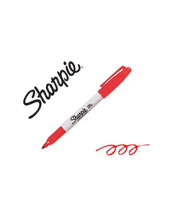 Rotulador sharpie permanente punta fina rojo