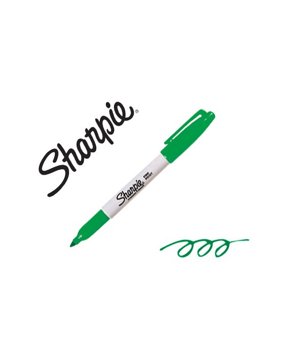 Rotulador sharpie permanente punta fina verde