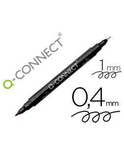 Rotulador q-connect marcador permanente doble punta color negro 4 mm y 1 mm