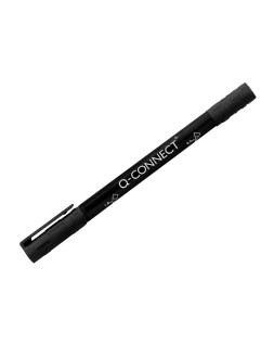 Rotulador q-connect marcador permanente doble punta color negro 4 mm y 1 mm