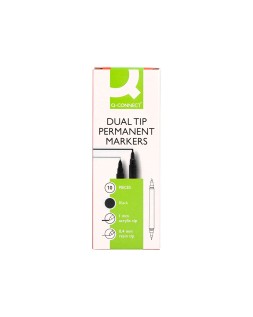 Rotulador q-connect marcador permanente doble punta color negro 4 mm y 1 mm