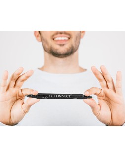 Rotulador q-connect marcador permanente doble punta color negro 4 mm y 1 mm