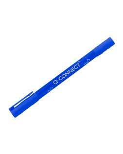 Rotulador q-connect marcador permanente doble punta color azul 0,4 mm y 1 mm