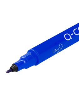 Rotulador q-connect marcador permanente doble punta color azul 0,4 mm y 1 mm