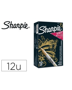 Rotulador sharpie permanente fino metallic oro