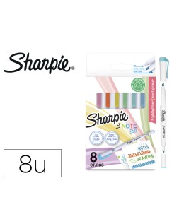Rotulador sharpie s-note duo asst blister de 8 unidades colores surtidos