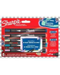 Rotulador sharpie acrilico earth tones blister de 5 unidades colores surtidos