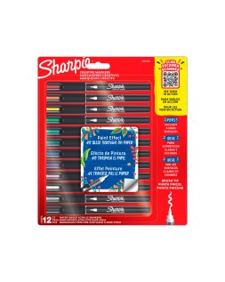 Rotulador sharpie acrilico punta pincel blister de 12 unidades colores surtidos