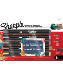 Rotulador sharpie acrilico creative markers bull tonos calidos blister de 5 unidades colores surtidos