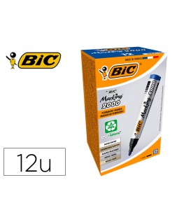 Rotulador bic marcador eco permanente marking 2000 azul trazo 1,7 mm caja de 12 unidades