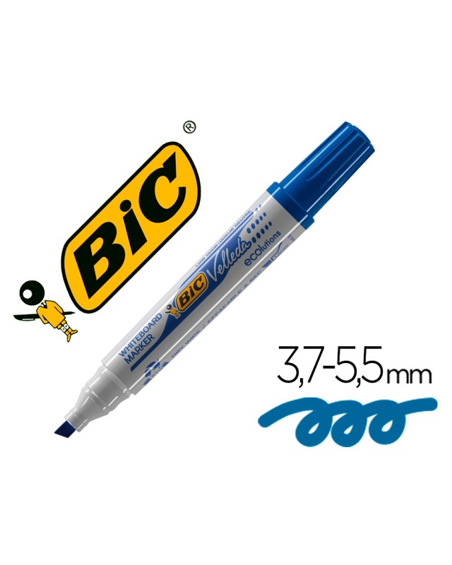 Rotulador bic velleda para pizarra azul punta biselada 5,9 mm