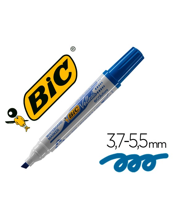 Rotulador bic velleda para pizarra azul punta biselada 5,9 mm