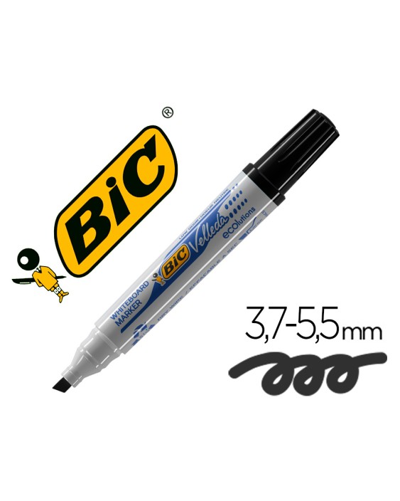 Rotulador bic velleda para pizarra negro punta biselada 5,9 mm
