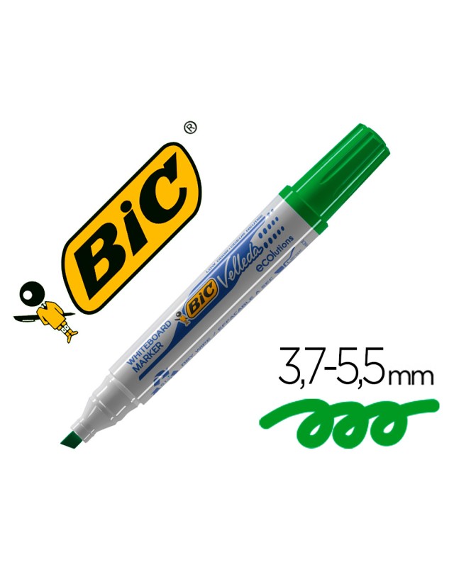 Rotulador bic velleda para pizarra verde punta biselada 5,9 mm