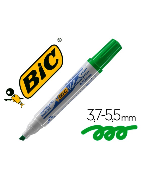 Rotulador bic velleda para pizarra verde punta biselada 5,9 mm