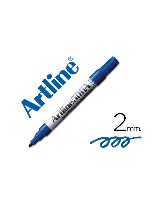 Rotulador artline pizarra ek-500 azul punta redonda 2 mm recargable