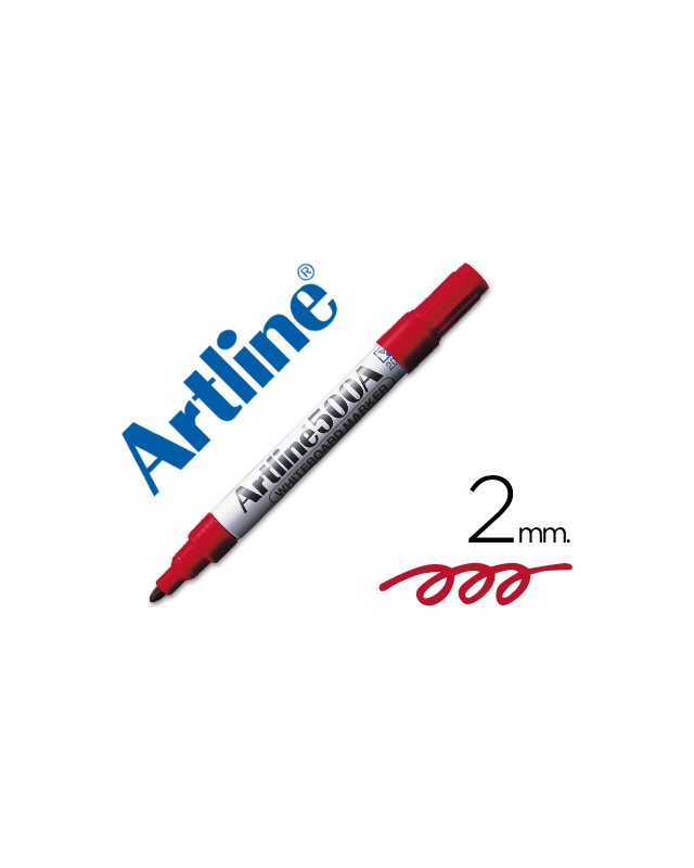 Rotulador artline pizarra ek-500 rojo punta redonda 2 mm recargable