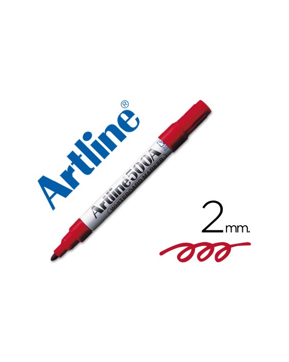 Rotulador artline pizarra ek-500 rojo punta redonda 2 mm recargable