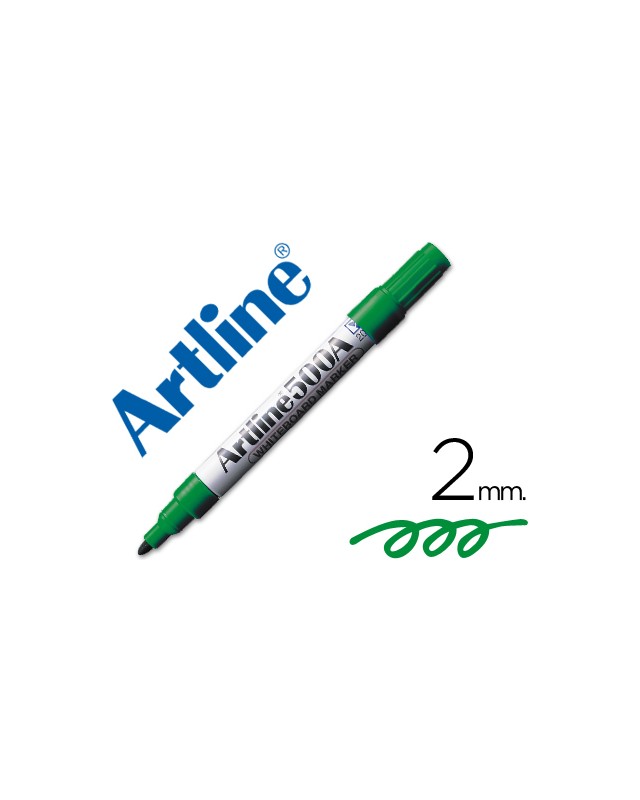 Rotulador artline pizarra ek-500 verde punta redonda 2 mm recargable