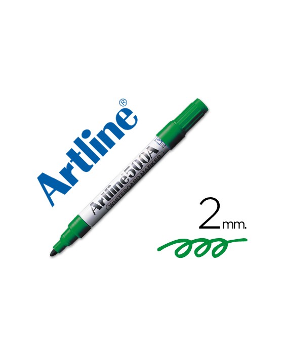Rotulador artline pizarra ek-500 verde punta redonda 2 mm recargable