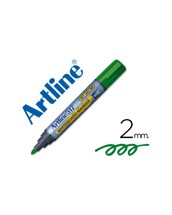 Rotulador artline pizarra ek-517 verde punta redonda 2 mm tinta de bajo olor