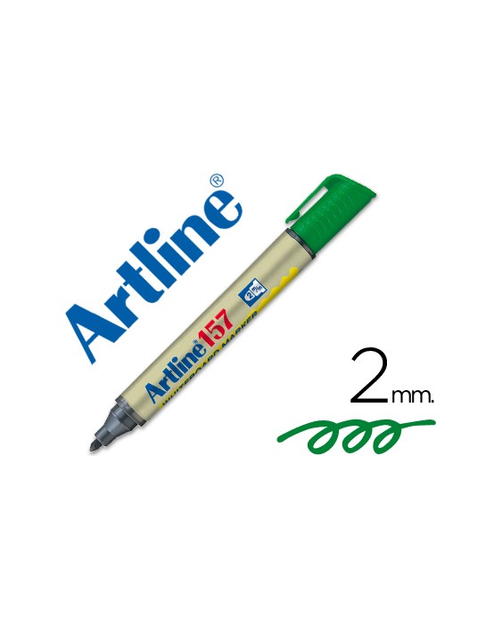 Rotulador artline pizarra ek-157 verde punta redonda 2 mm