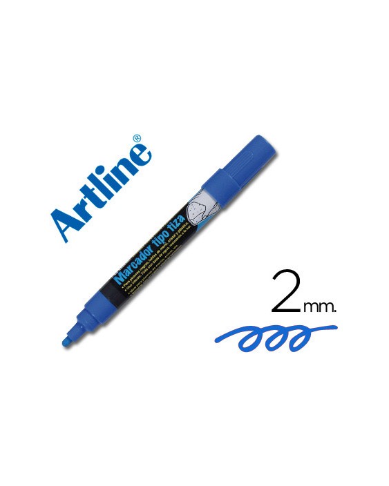 Rotulador artline pizarra verde negra epw-4-az color azul bolsa de 4 unidades