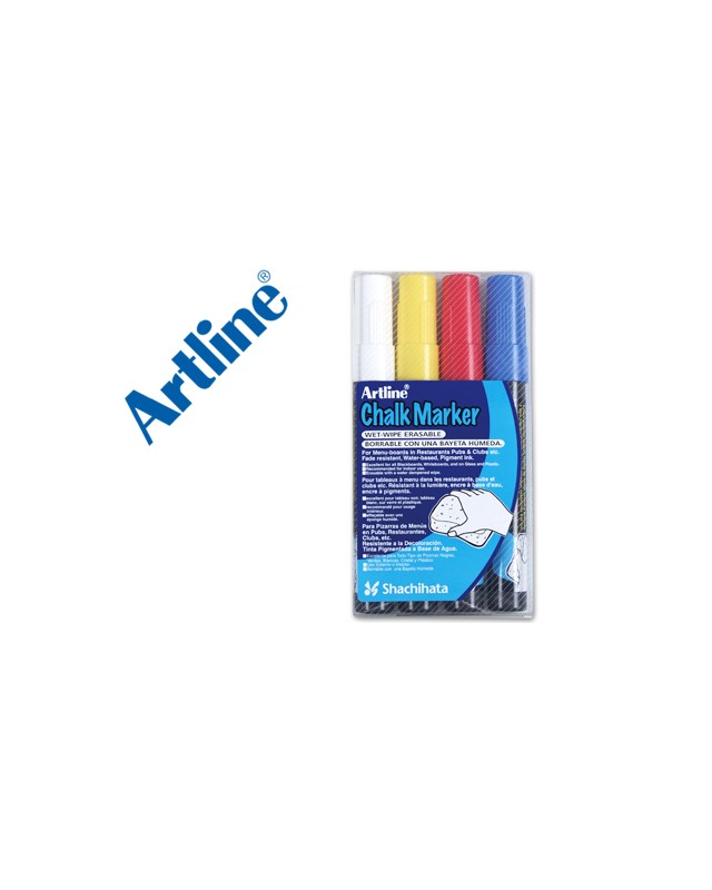 Rotulador artline pizarra verde negra epw-4-st bolsa de 4 unidades colores surtidos