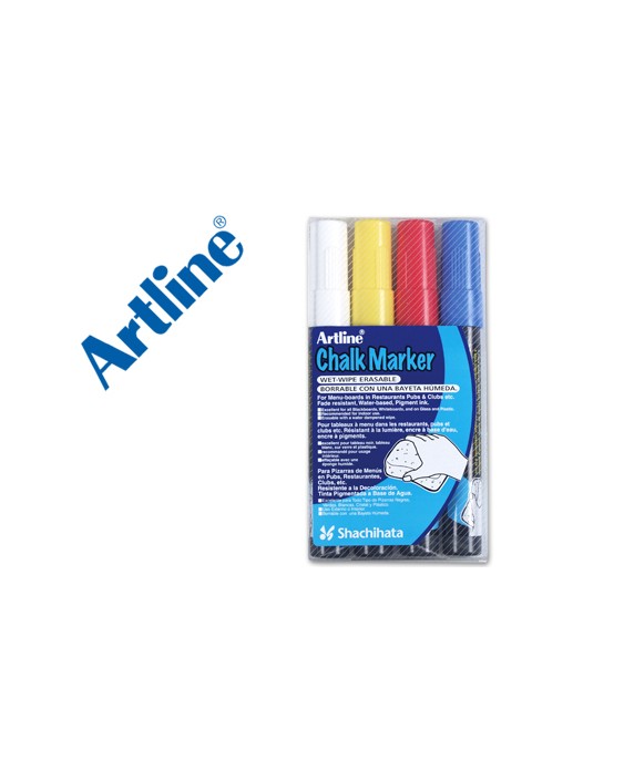 Rotulador artline pizarra verde negra epw-4-st bolsa de 4 unidades colores surtidos