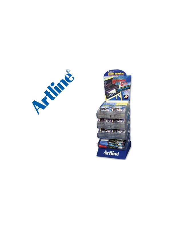 Rotulador artline pizarra verde negra epw-4 expositor de 48 unidades colores surtidos