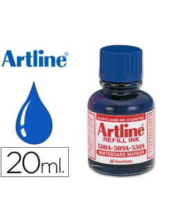 Tinta artline azul para rotulador pizarra blanca 500a bote 20 ml