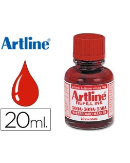 Tinta artline rojo para rotulador pizarra blanca 500a bote 20 ml