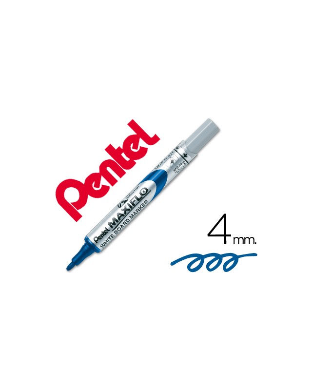 Rotulador maxiflo pentel para pizarra blanca color azul
