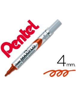 Rotulador maxiflo pentel para pizarra blanca color rojo