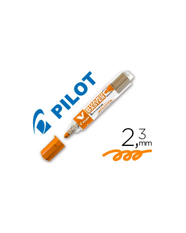 Rotulador pilot v board master para pizarra blanca naranja tinta liquida trazo 2,3mm