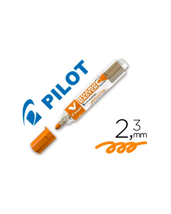 Rotulador pilot v board master para pizarra blanca naranja tinta liquida trazo 2,3mm