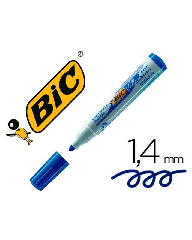 Rotulador bic velleda para pizarra azul punta redonda 1,3 mm