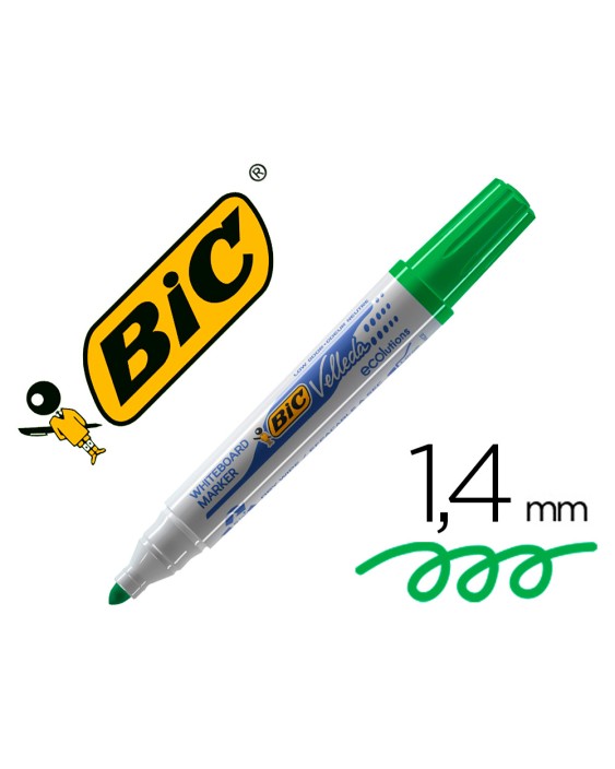 Rotulador bic velleda para pizarra verde punta redonda 1,3 mm