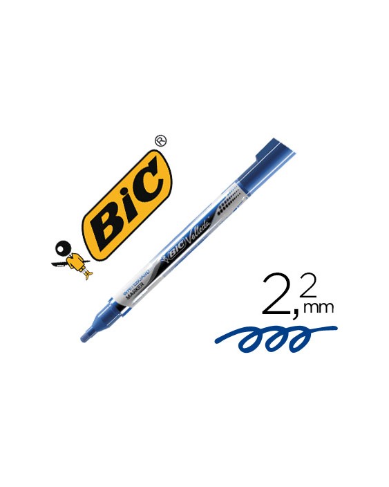Rotulador bic velleda liquid pocket punta redonda 2,2 mm azul
