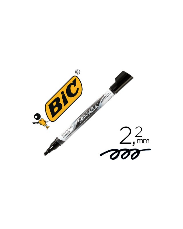 Rotulador bic velleda liquid pocket punta redonda 2,2 mm negro