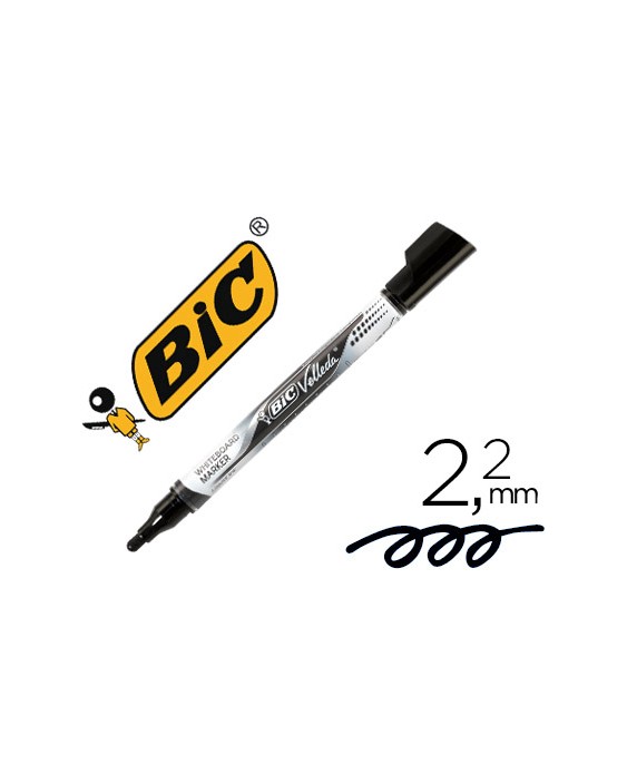 Rotulador bic velleda liquid pocket punta redonda 2,2 mm negro