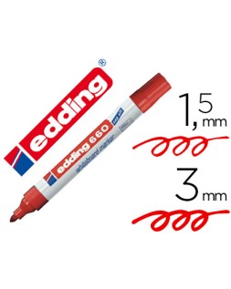 Rotulador edding para pizarra blanca 660 color rojo punta redonda 1,5-3 mm