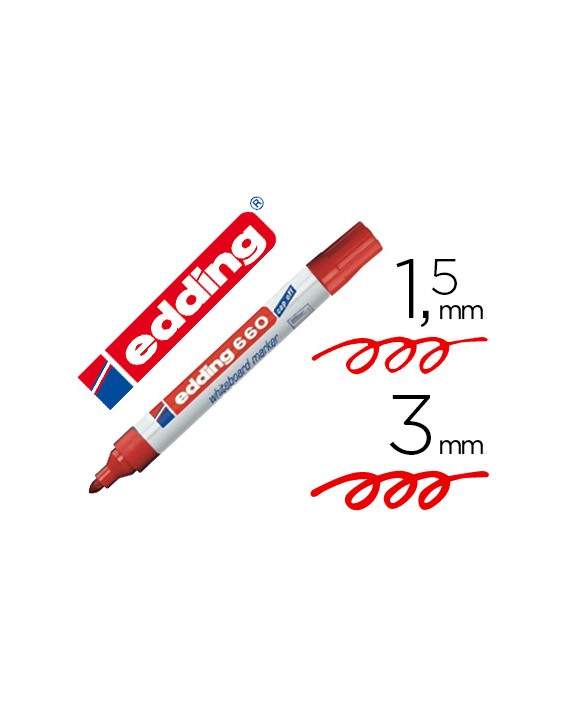 Rotulador edding para pizarra blanca 660 color rojo punta redonda 1,5-3 mm