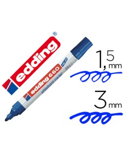 Rotulador edding para pizarra blanca 660 color azul punta redonda 1,5-3 mm recargable
